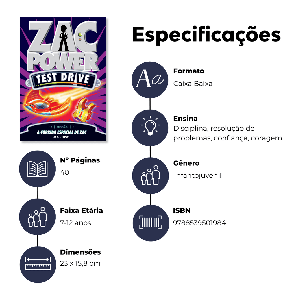 Zac Power Test Drive - a Corrida Espacial de Zac - Editora Fundamento livro_infantil