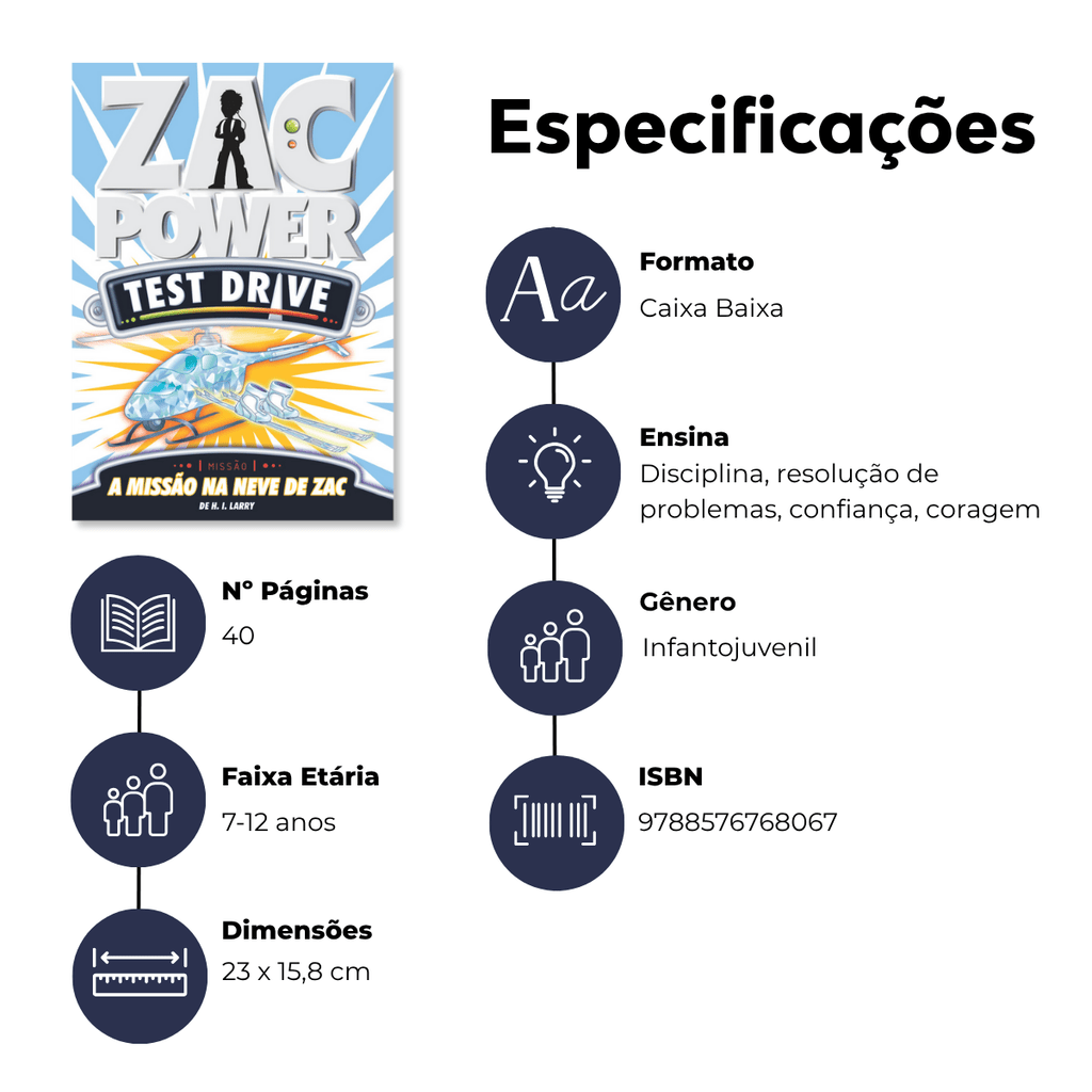 Zac Power Test Drive - a Missão na Neve de Zac - Editora Fundamento livro_infantil