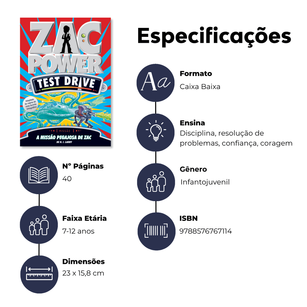 Zac Power Test Drive - a Missão Pegajosa de Zac - Editora Fundamento livro_infantil