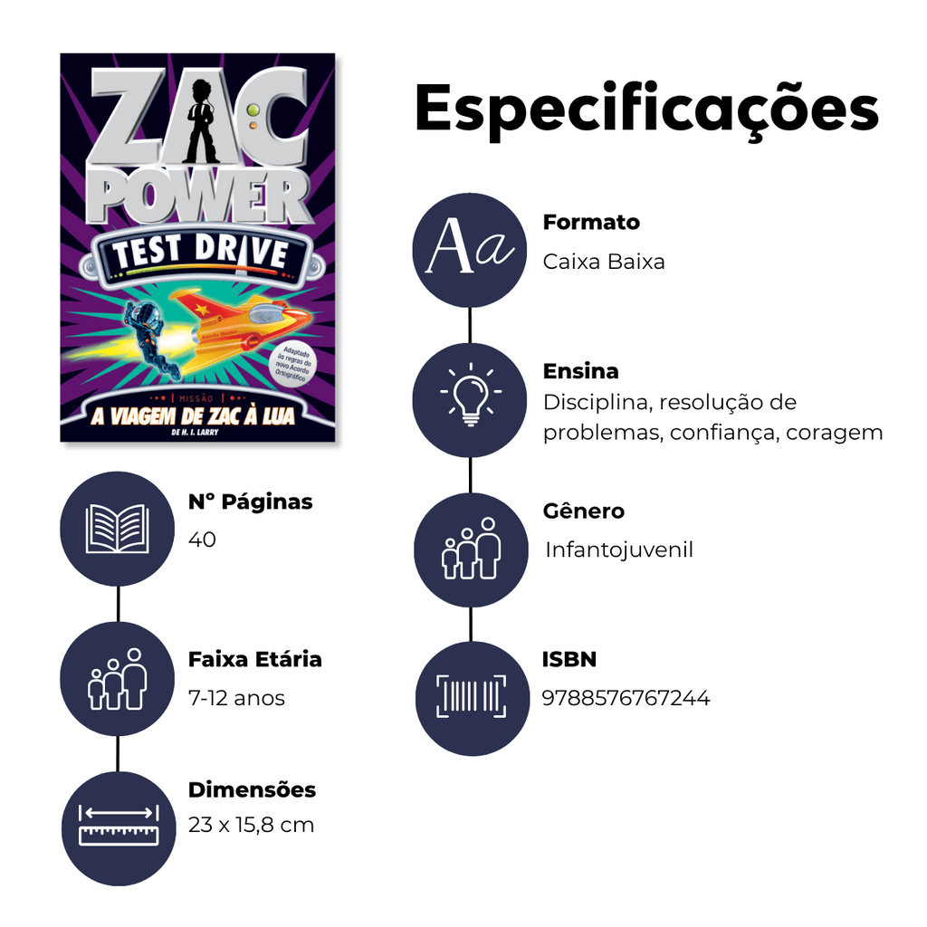 Zac Power Test Drive - a Viagem de Zac À Lua - Editora Fundamento livro_infantil