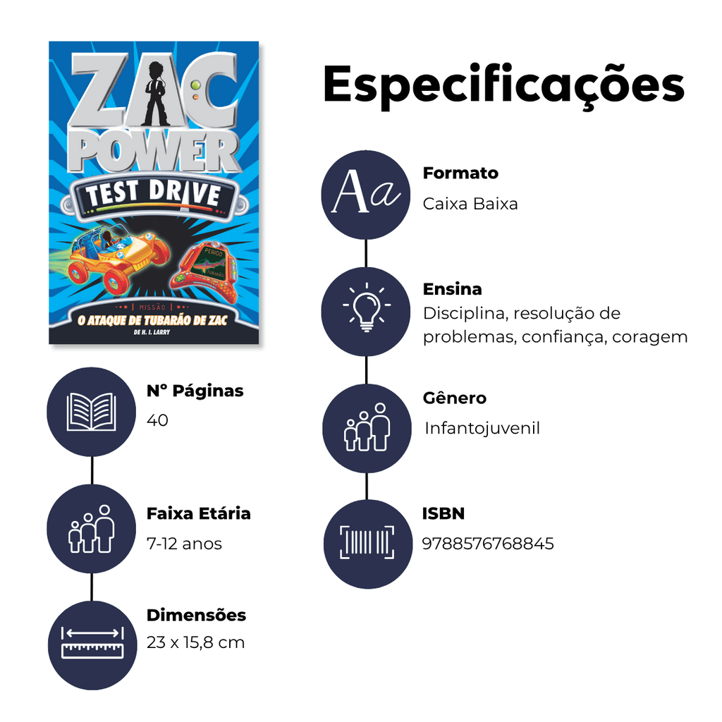 Zac Power Test Drive - o Ataque de Tubarão de Zac - Editora Fundamento livro_infantil