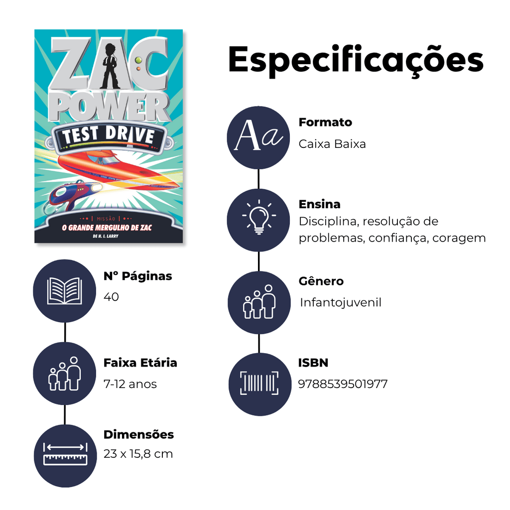 Zac Power Test Drive - o Grande Mergulho de Zac - Editora Fundamento livro_infantil