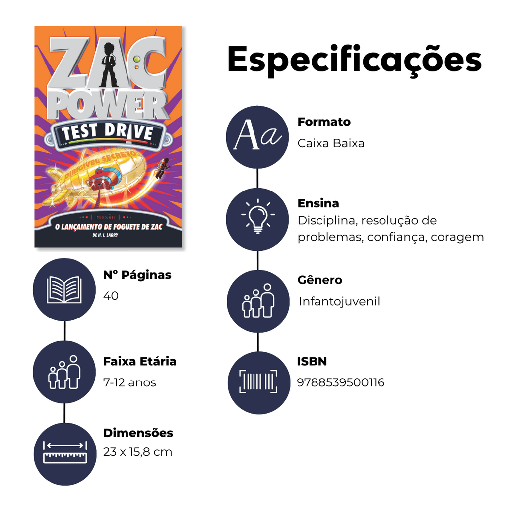 Zac Power Test Drive - o Lançamento de Foguete de Zac - Editora Fundamento livro_infantil