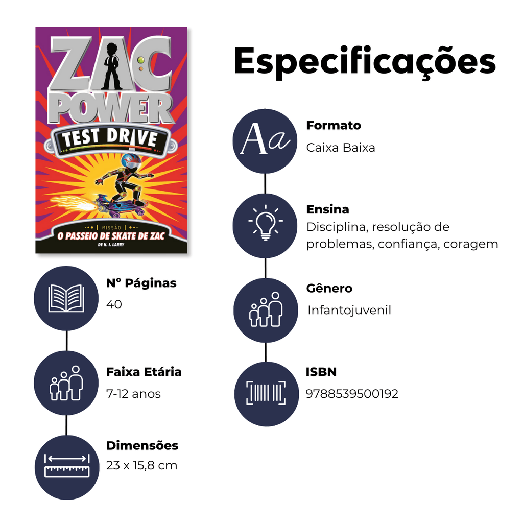 Zac Power Test Drive - o Passeio de Skate de Zac - Editora Fundamento livro_infantil