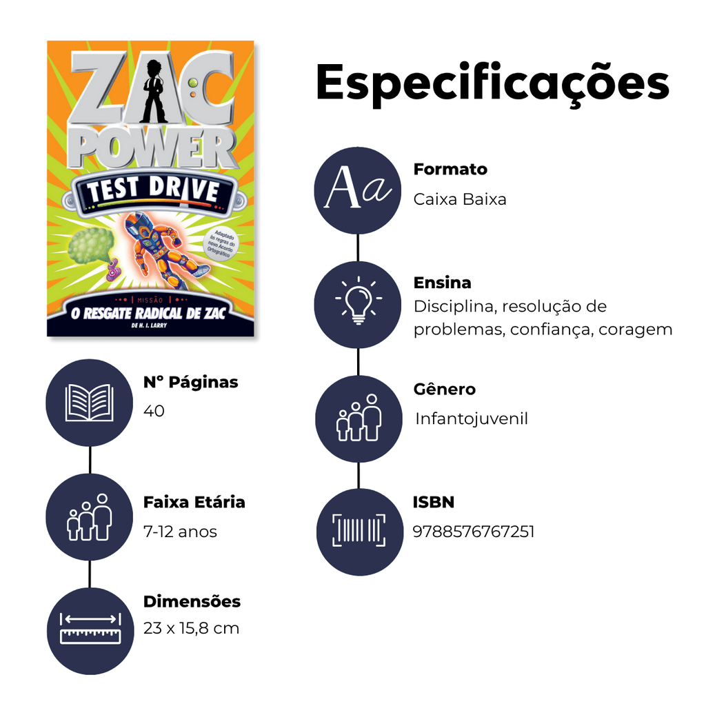 Zac Power Test Drive - o Resgate Radical de Zac - Editora Fundamento livro_infantil