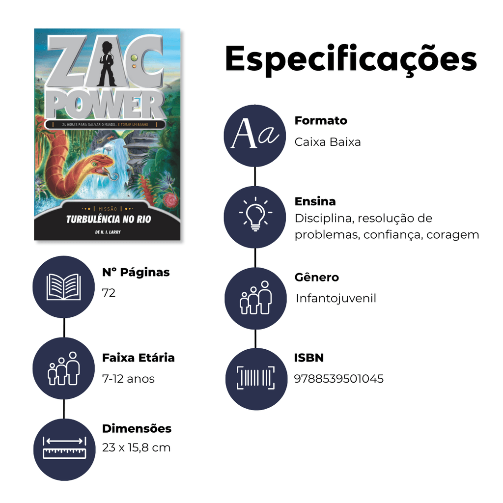 Zac Power - Turbulência no Rio - Editora Fundamento livro_infantil